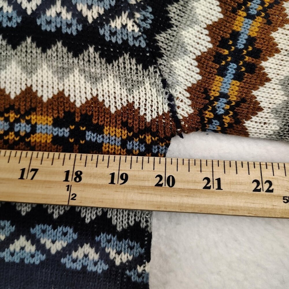 Vintage 90's JCPenney Sweater Mens Medium Fair Isle Shawl Collar - Picture 8 of 8
